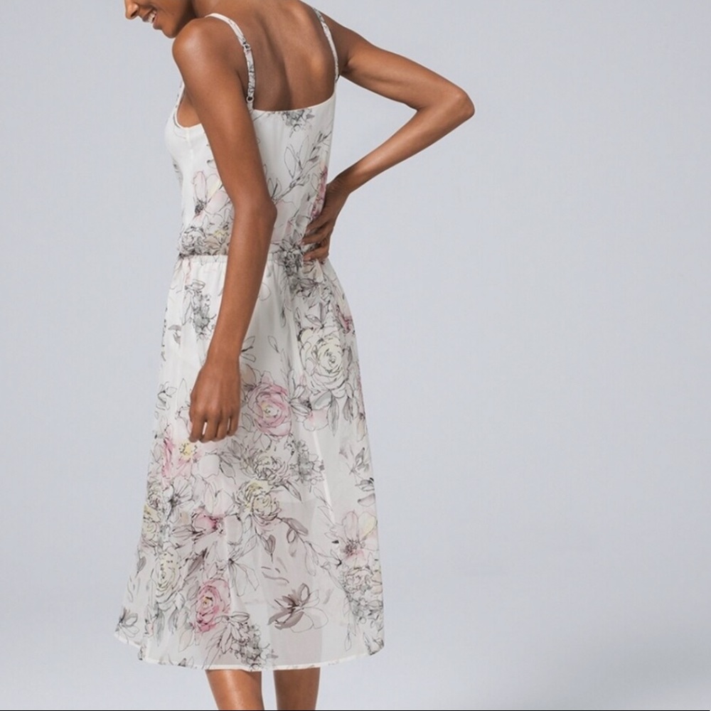 NWT💕WHBM Floral Print Blouson MIDI Dress | Sz S - Picture 6 of 13
